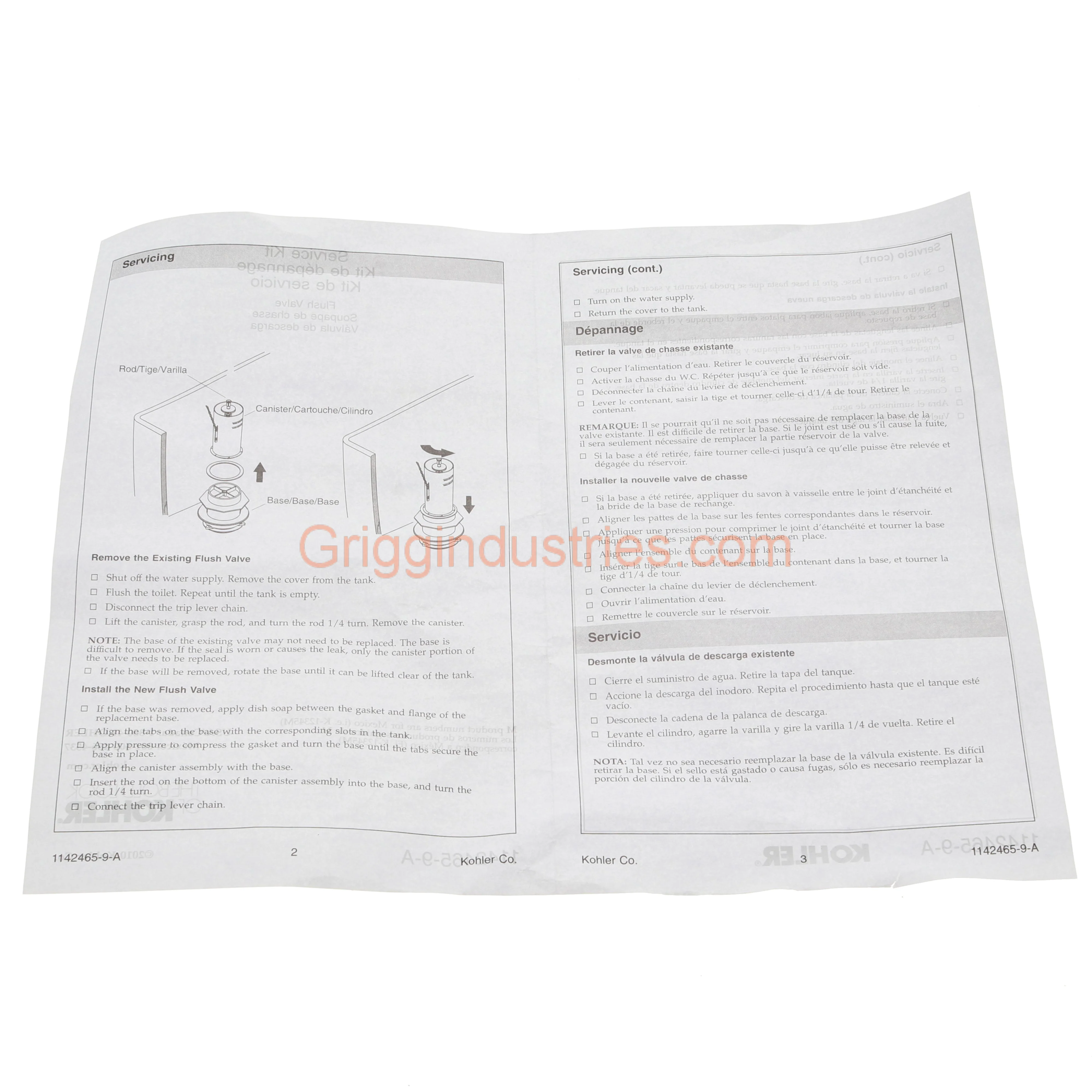 Kohler Genuine 1216612 Flush Valve - Image 8