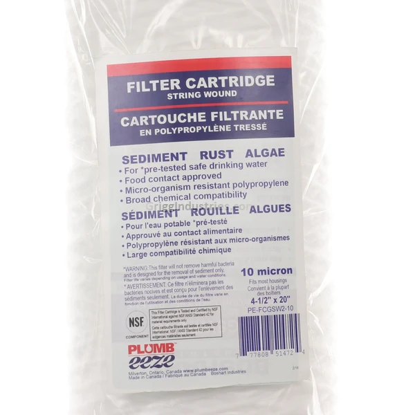 Plumbeeze PE-FCGSW2-10 String Wound Polypropylene Filter Cartridge - Image 3